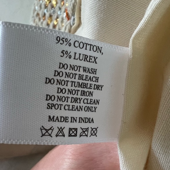 AMERICA & BEYOND. Boho metallic tote bag beach girly neutral straw travel - Picture 9 of 11